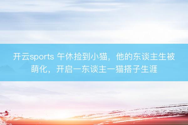 开云sports 午休捡到小猫,他的东谈主生被萌化,开启一东谈主一猫搭子生涯