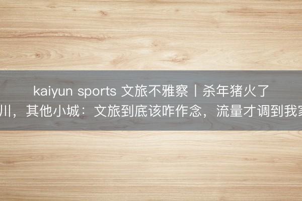 kaiyun sports 文旅不雅察丨杀年猪火了合川,其他小城:文旅到底该咋作念,流量才调到我家?