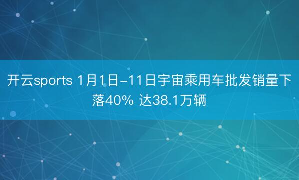 开云sports 1月1日-11日宇宙乘用车批发销量下落40% 达38.1万辆
