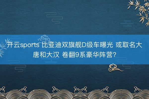 开云sports 比亚迪双旗舰D级车曝光 或取名大唐和大汉 卷翻9系豪华阵营?