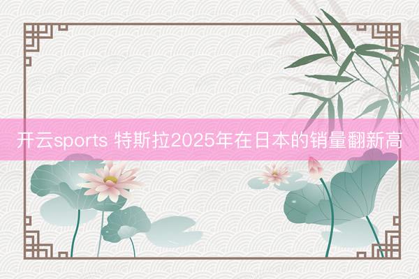 开云sports 特斯拉2025年在日本的销量翻新高