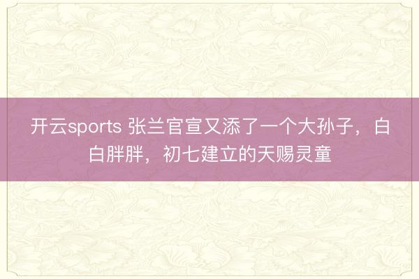 开云sports 张兰官宣又添了一个大孙子，白白胖胖，初七建立的天赐灵童