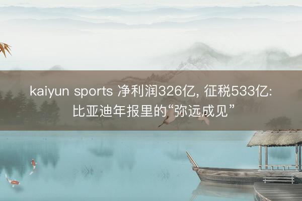 kaiyun sports 净利润326亿, 征税533亿: 比亚迪年报里的“弥远成见”