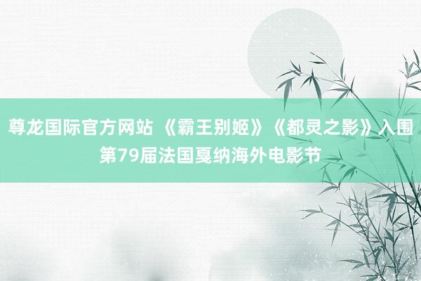 尊龙国际官方网站 《霸王别姬》《都灵之影》入围第79届法国戛纳海外电影节