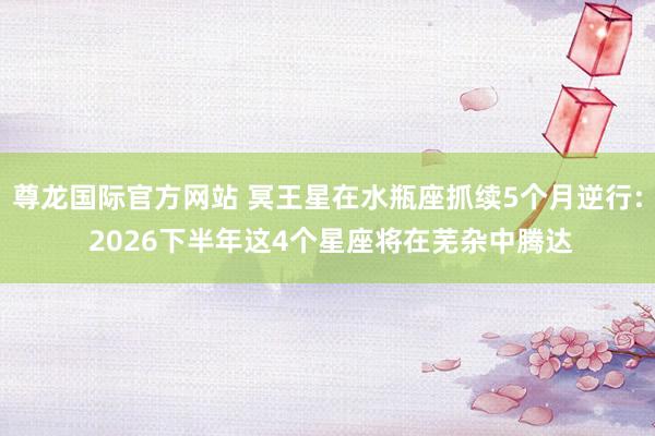 尊龙国际官方网站 冥王星在水瓶座抓续5个月逆行: 2026下半年这4个星座将在芜杂中腾达