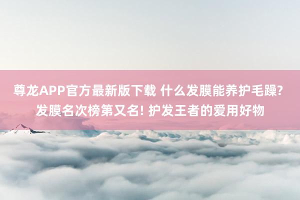 尊龙APP官方最新版下载 什么发膜能养护毛躁? 发膜名次榜第又名! 护发王者的爱用好物