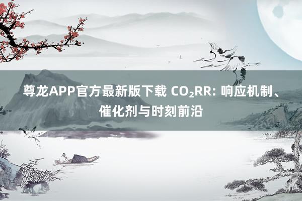 尊龙APP官方最新版下载 CO₂RR: 响应机制、催化剂与时刻前沿