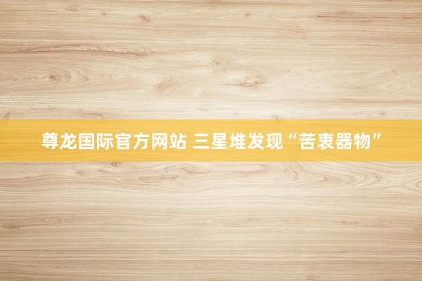 尊龙国际官方网站 三星堆发现“苦衷器物”
