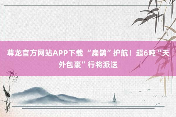 尊龙官方网站APP下载 “扁鹊”护航！超6吨“天外包裹”行将派送