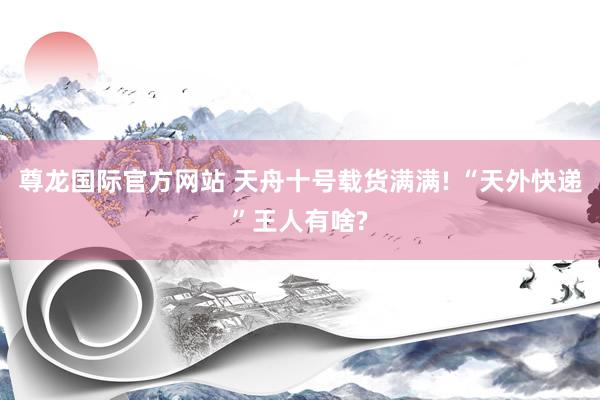 尊龙国际官方网站 天舟十号载货满满! “天外快递”王人有啥?
