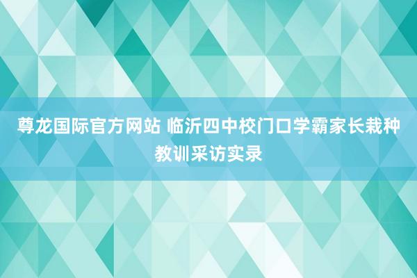 尊龙国际官方网站 临沂四中校门口学霸家长栽种教训采访实录