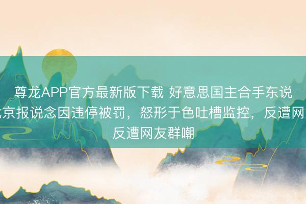 尊龙APP官方最新版下载 好意思国主合手东说念主北京报说念因违停被罚，怒形于色吐槽监控，反遭网友群嘲