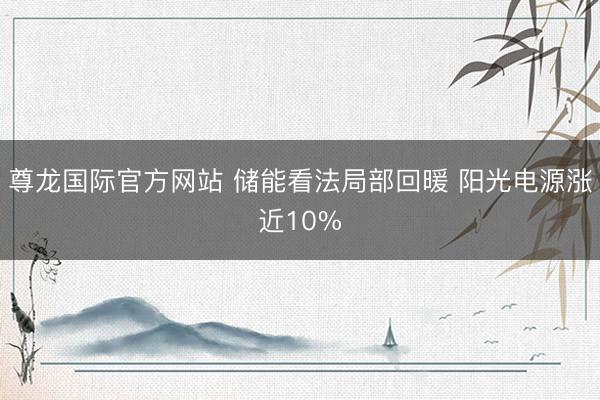 尊龙国际官方网站 储能看法局部回暖 阳光电源涨近10%