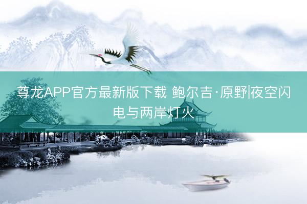 尊龙APP官方最新版下载 鲍尔吉·原野|夜空闪电与两岸灯火