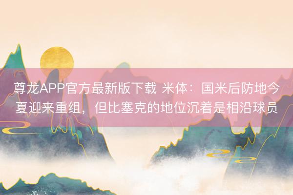 尊龙APP官方最新版下载 米体：国米后防地今夏迎来重组，但比塞克的地位沉着是相沿球员