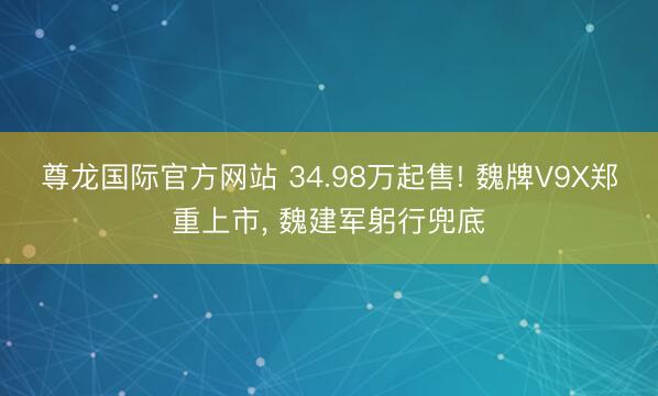 尊龙国际官方网站 34.98万起售! 魏牌V9X郑重上市， 魏建军躬行兜底