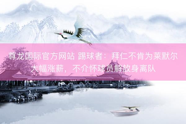 尊龙国际官方网站 踢球者：拜仁不肯为莱默尔大幅涨薪，不介怀球员解放身离队