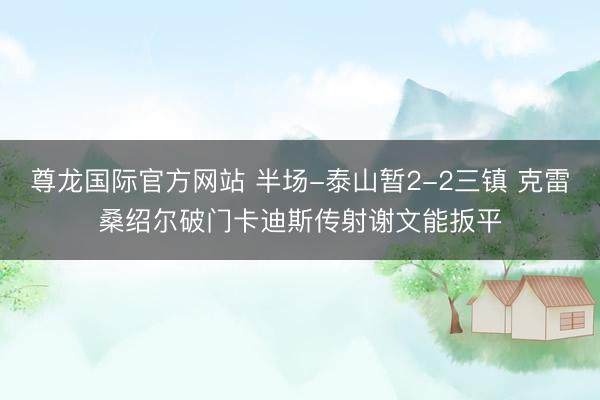 尊龙国际官方网站 半场-泰山暂2-2三镇 克雷桑绍尔破门卡迪斯传射谢文能扳平