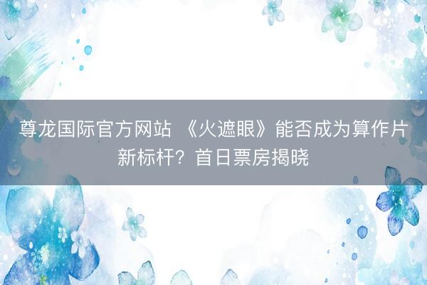 尊龙国际官方网站 《火遮眼》能否成为算作片新标杆？首日票房揭晓