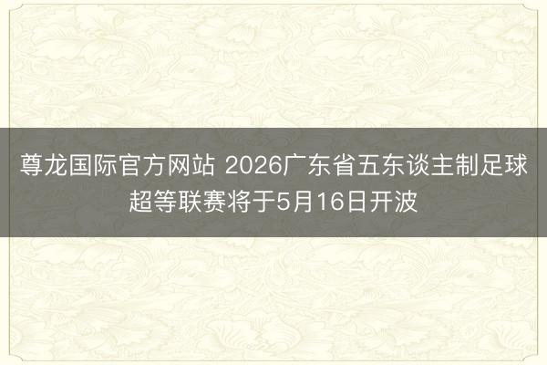 尊龙国际官方网站 2026广东省五东谈主制足球超等联赛将于5月16日开波