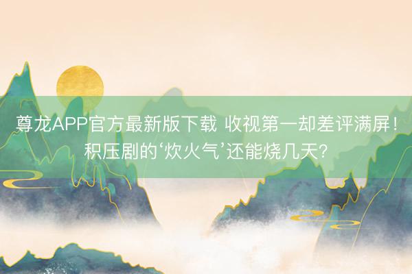 尊龙APP官方最新版下载 收视第一却差评满屏！积压剧的‘炊火气’还能烧几天？